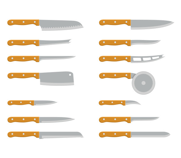 设置钢制厨房刀雕刻去皮实用图片下载