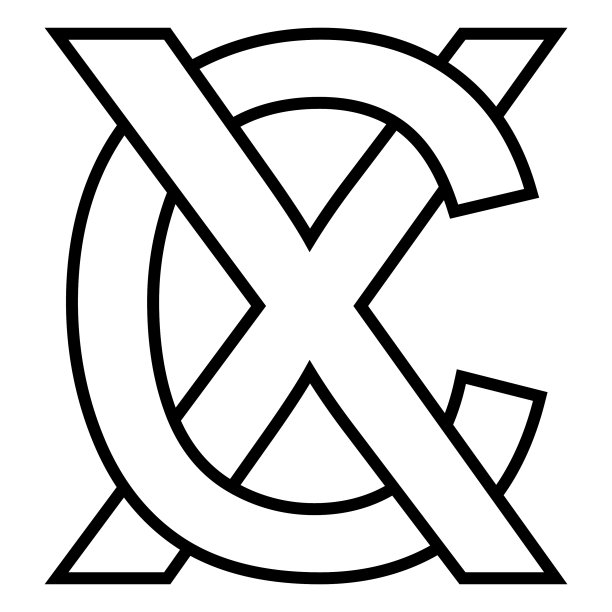 XC双字母交织图标标志图片下载