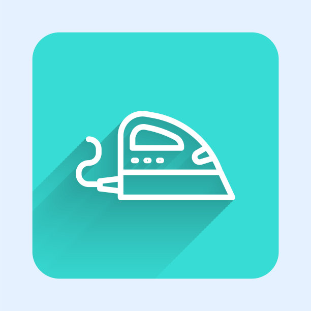 电熨斗图标白线与长隔离图片下载