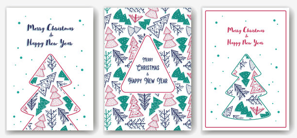 明信片圣诞森林新年假期图片下载