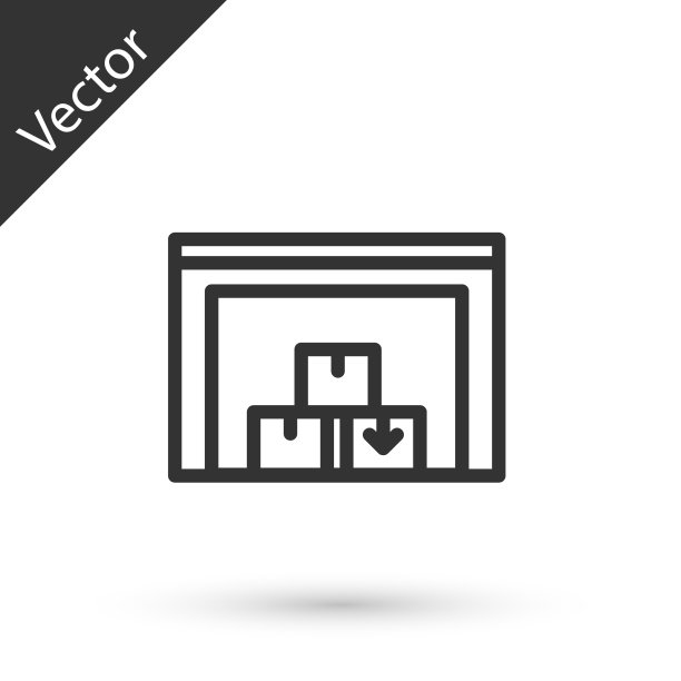 灰色仓库图标孤立在白色背景图片下载