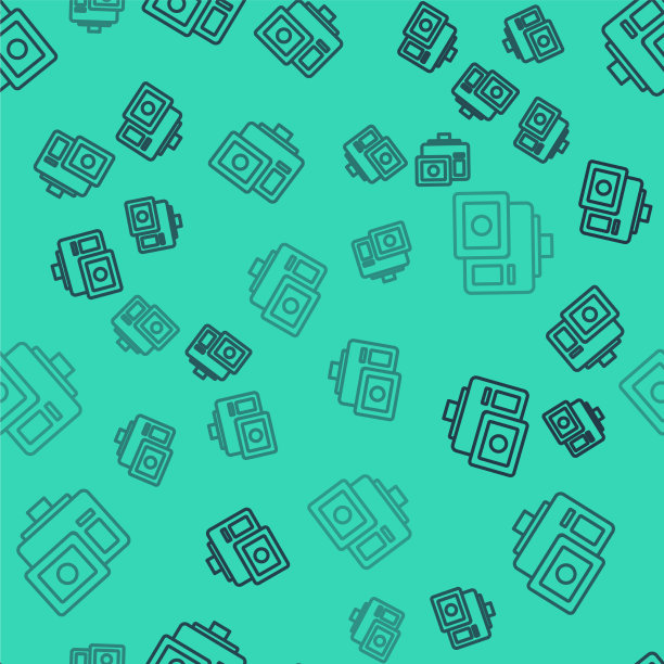 黑线行动极端相机图标孤立图片下载