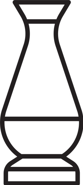 黑色线印度花瓶图标孤立在白色图片下载