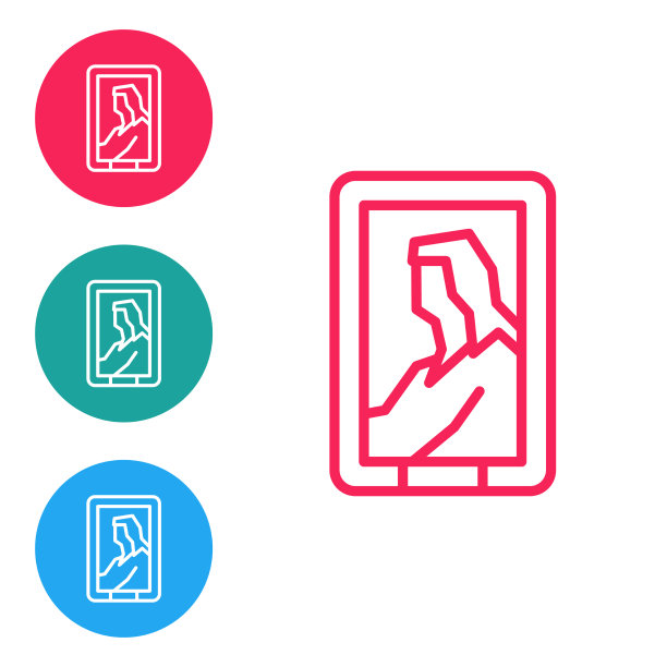 红线肖像画在博物馆图标孤立图片下载