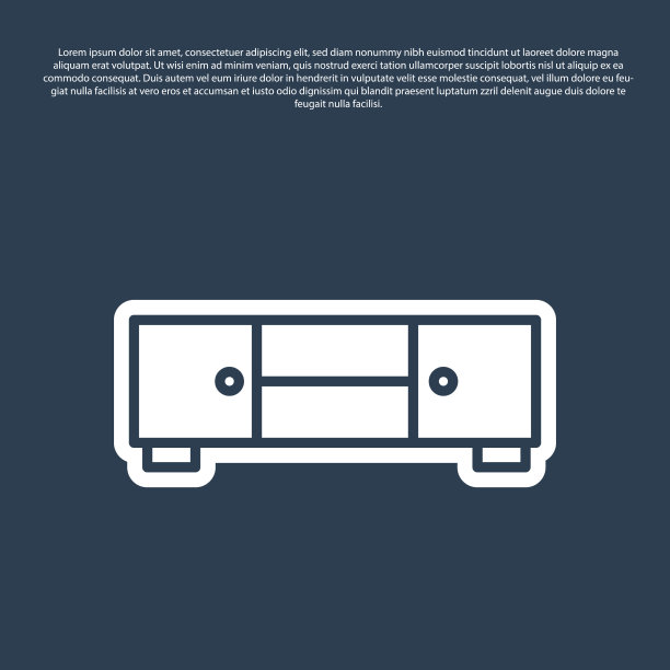 蓝线衣柜抽屉图标孤立在蓝色图片下载