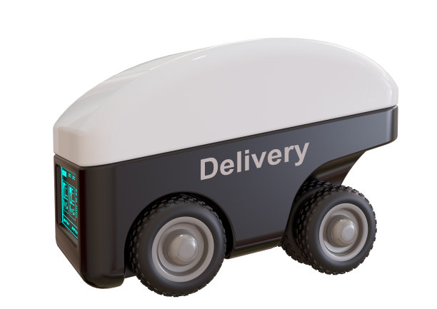 送货机器人车隔离，智能自动化车辆用于食品和产品的送货图片下载