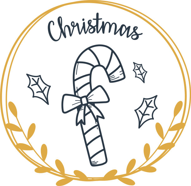 圣诞糖果藤条与弓装饰图片下载