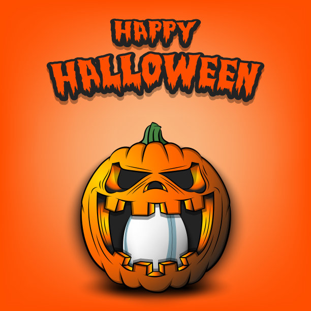 南瓜里面的橄榄球万圣节快乐图片下载