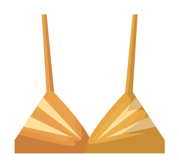 时尚女性黄色胸罩孤立在白色图片下载