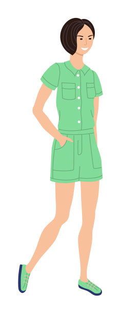 漂亮的女人穿着时髦的工作服在白色图片下载