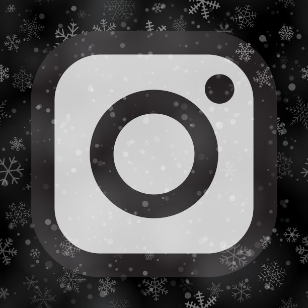 带有雪花的Instagram标志图标图片下载