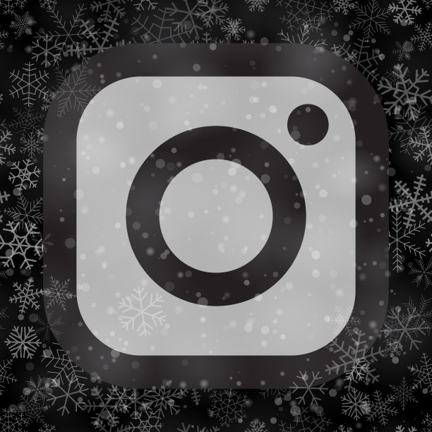 带有雪花的Instagram标志图标图片下载
