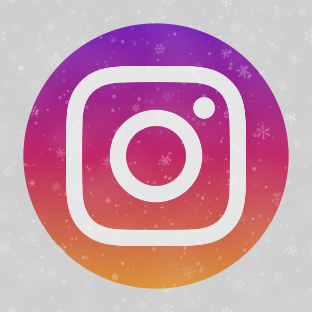 带有雪花的Instagram标志图标图片下载