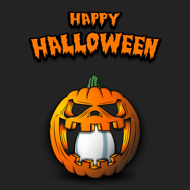 南瓜里面的橄榄球万圣节快乐图片下载