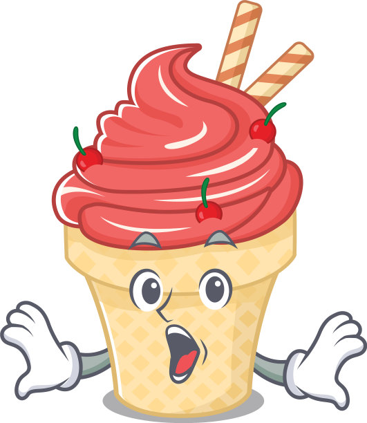 一个卡通人物樱桃冰淇淋制作图片下载