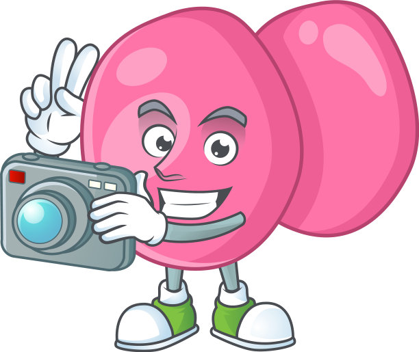 化脓性链球菌摄影师吉祥物设计图片下载