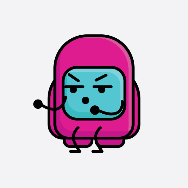 可爱的粉红色宇航员角色图片下载