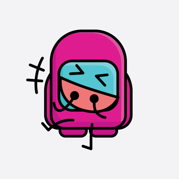 可爱的粉红色宇航员角色图片下载