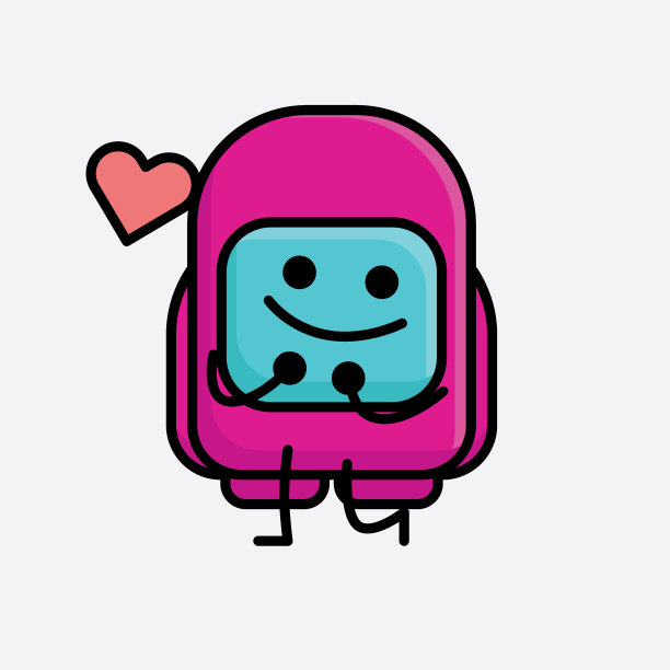 可爱的粉红色宇航员角色图片下载