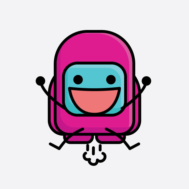 可爱的粉红色宇航员角色图片下载