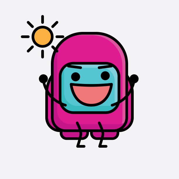 可爱的粉红色宇航员角色图片下载