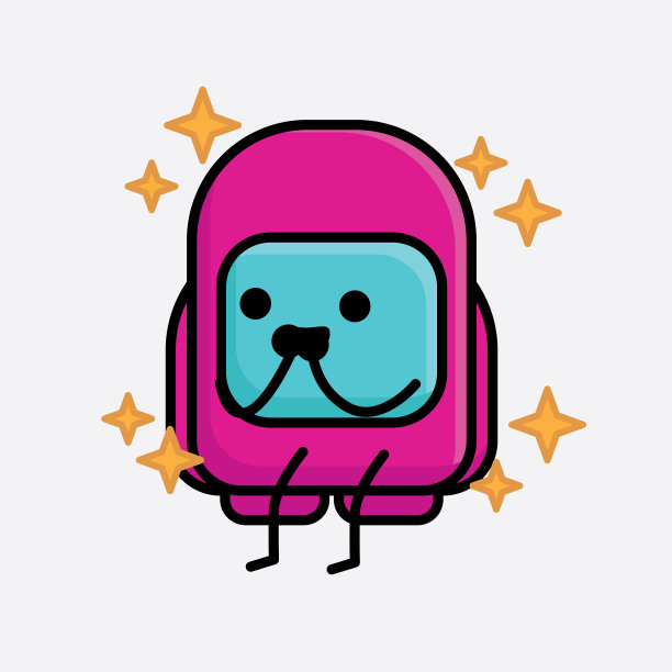 可爱的粉红色宇航员角色图片下载