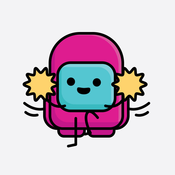 可爱的粉红色宇航员角色图片下载