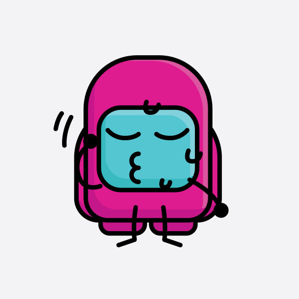 可爱的粉红色宇航员角色图片下载