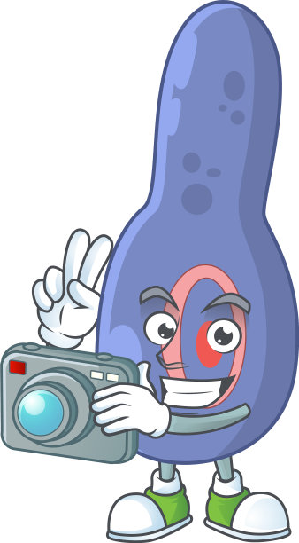 肉毒梭菌摄影师吉祥物设计图片下载