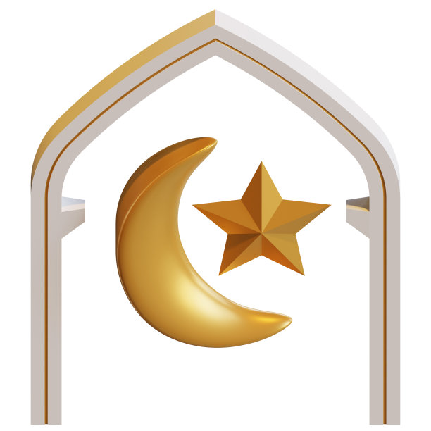 新月星符号3D渲染插图图片下载