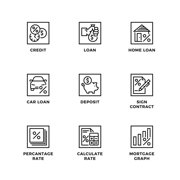 设置信贷和贷款的图标图片下载