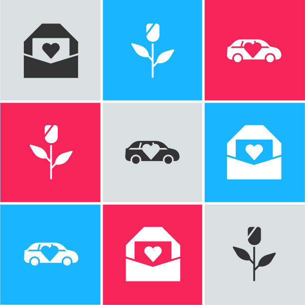 信封上有情人节心花玫瑰和图片下载