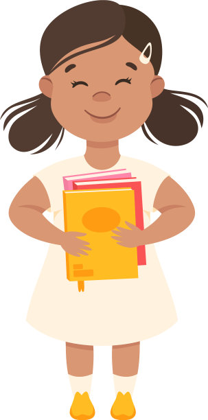 可爱的小女孩站在幼儿园图片下载