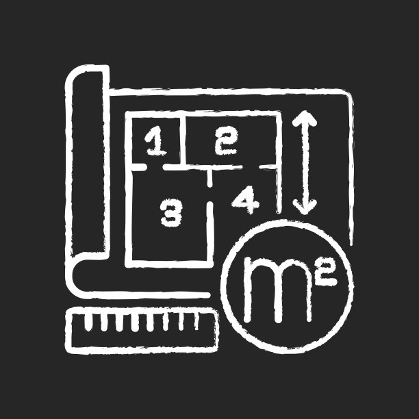 房间区域粉笔白色图标上的黑色背景图片下载