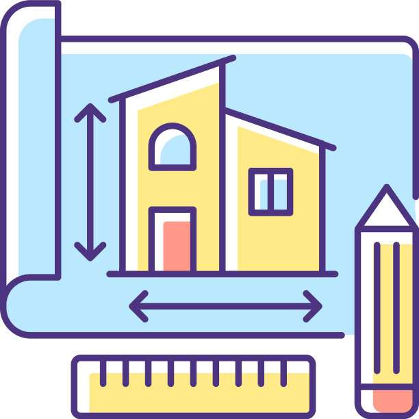 建筑平面图RGB颜色图标图片下载
