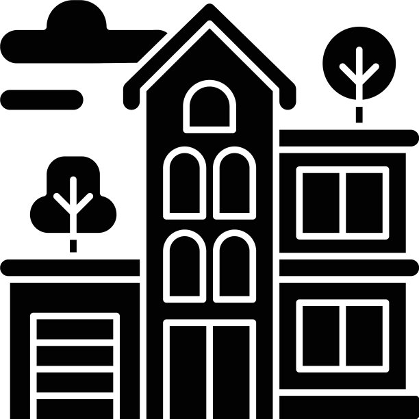 公寓大楼黑色字形图标图片下载