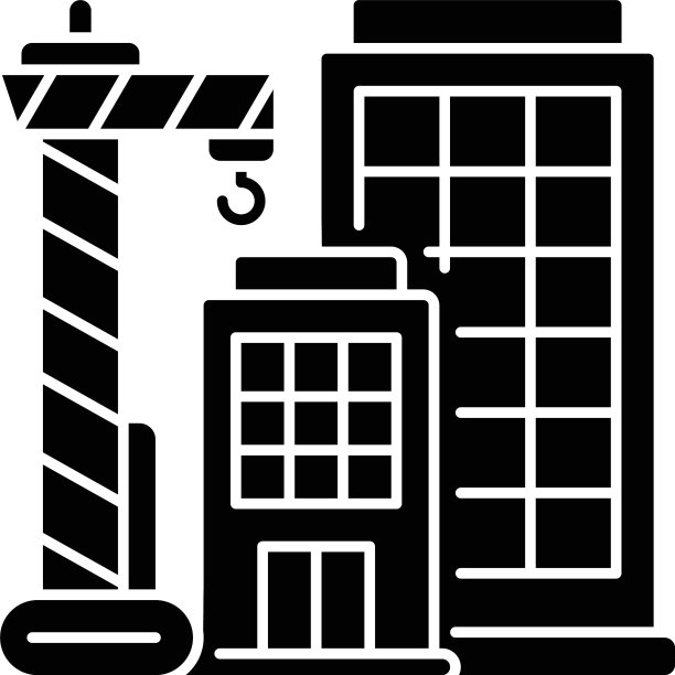 新建筑黑色字形图标图片下载