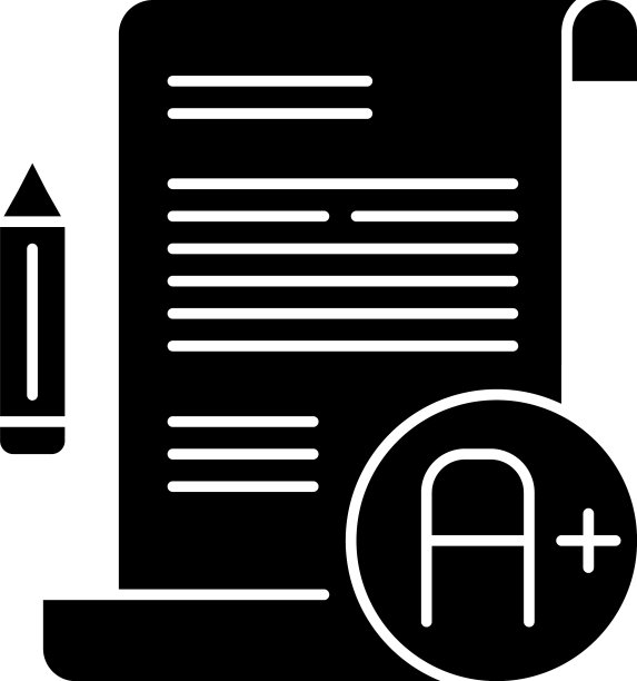 作文考试黑色象形图标图片下载