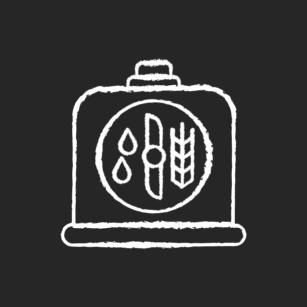 酿酒酵母粉笔白色图标上的黑色背景图片下载