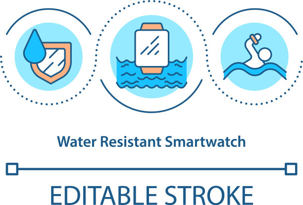 防水智能手表概念图标图片下载