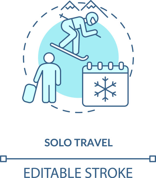 单人旅行概念图标图片下载