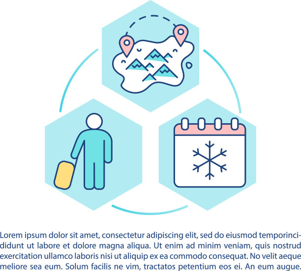 冬季旅行概念图标与文本图片下载