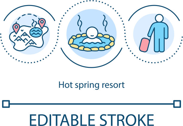温泉度假村的概念图标图片下载