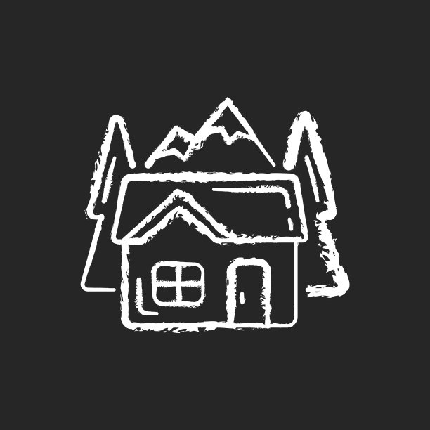 Bothy粉笔白色图标上的黑色背景图片下载