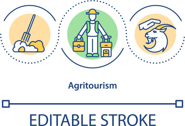 田园旅游业概念图标图片下载