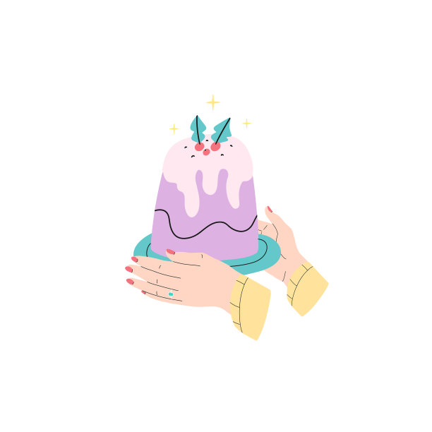 美丽的女人手里拿着圣诞布丁图片下载