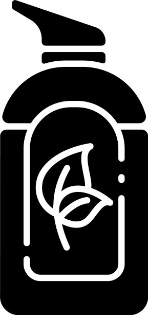 有机手部消毒剂黑色字形图标图片下载