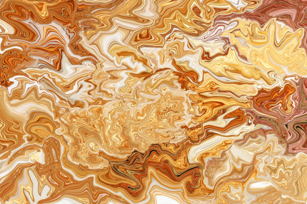 奢华的金色液体艺术。抽象的流体纹理与黄金闪光粉。孤立在白色背景上。图片下载