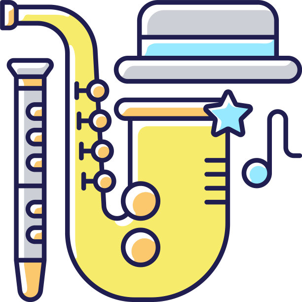 爵士音乐RGB颜色图标图片下载