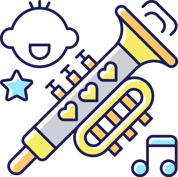 儿童音乐RGB颜色图标图片下载